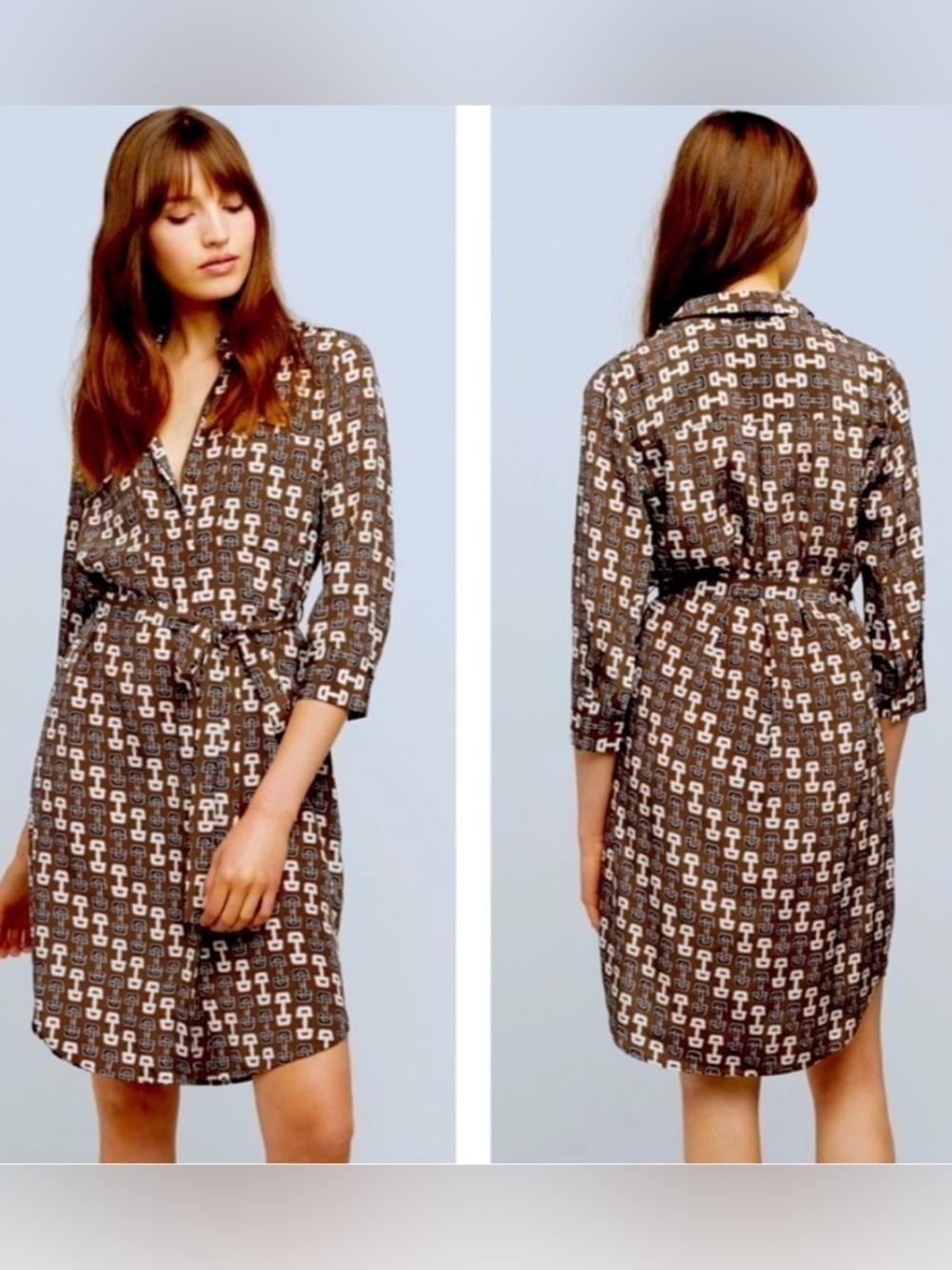 L’AGENCE Stella Short Shirt Dress in Carafe & Ivory Buckle sold on Revolve SILK